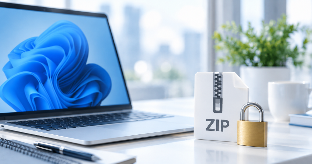 Windowsでzipにパスワードを設定する手順