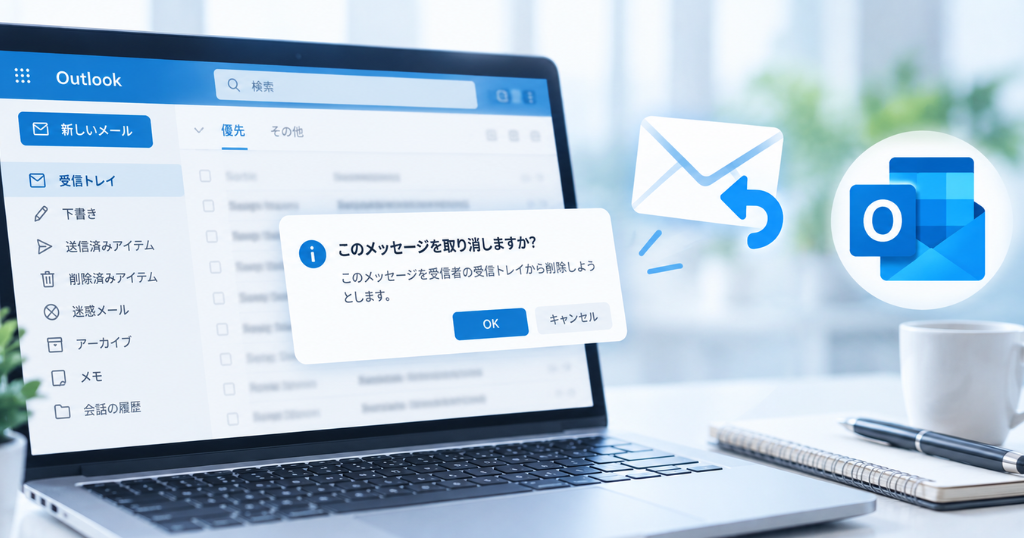 Outlookでの送信取り消し手順