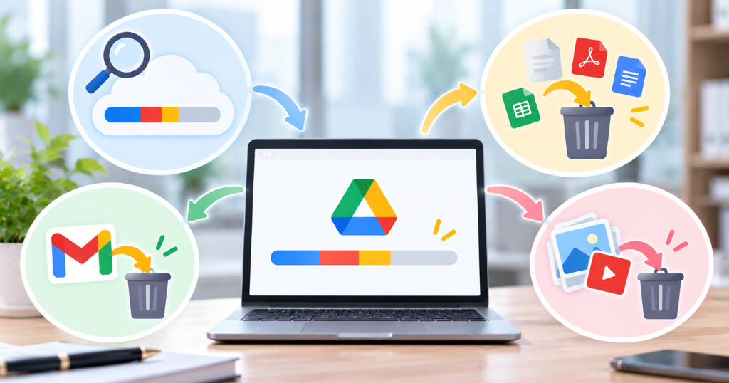 Gmailのストレージ容量15GBの確認と空け方